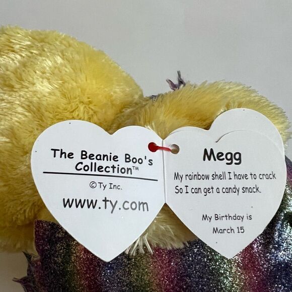 TY Beanie Boos - MEGG the Chick in Rainbow Egg Shell (Glitter Eyes) - Picture 4 of 4